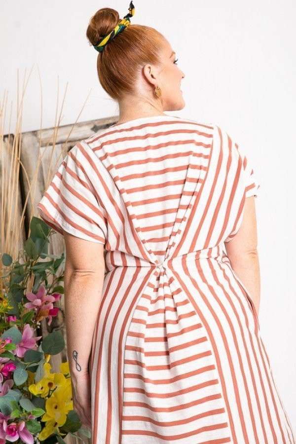 PL STRIPED DOLMAN DRESS