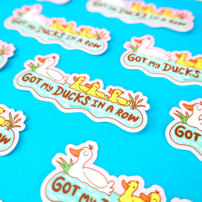 Ducks in a Row Sticker