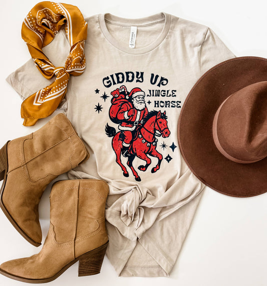 Giddy Up Cowboy Santa Tee