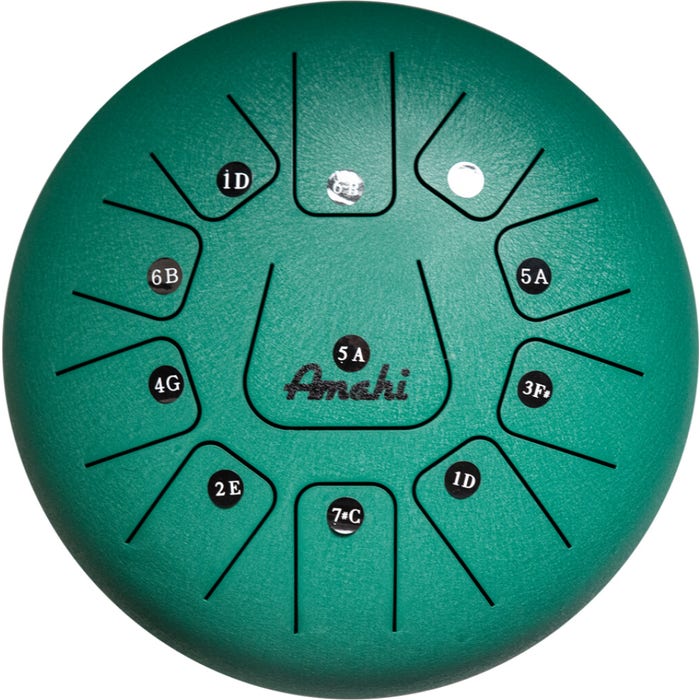 Green 10" Steel Tongue Drum