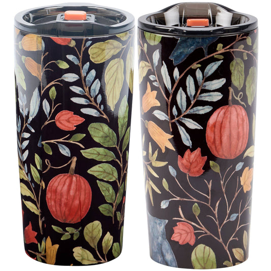 Floral Halloween Coffee Tumbler