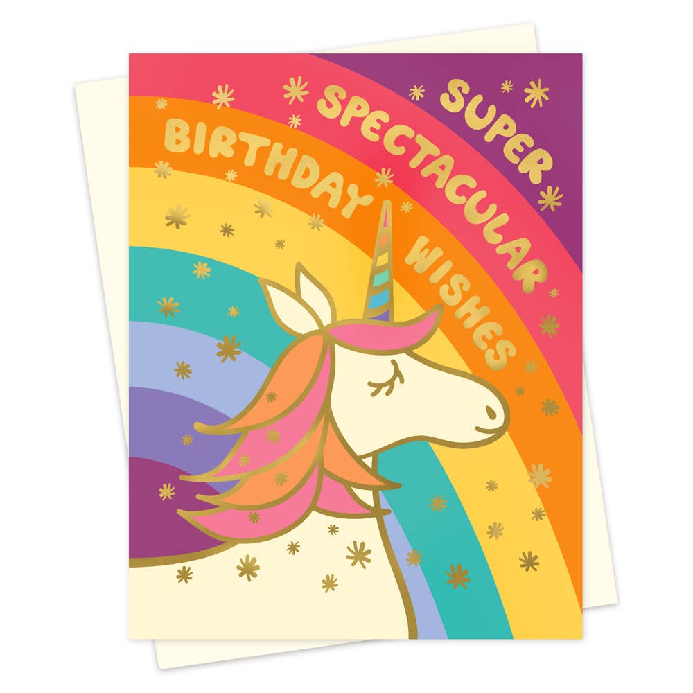 Spectacular Unicorn Foil Stamped Birthday Card
