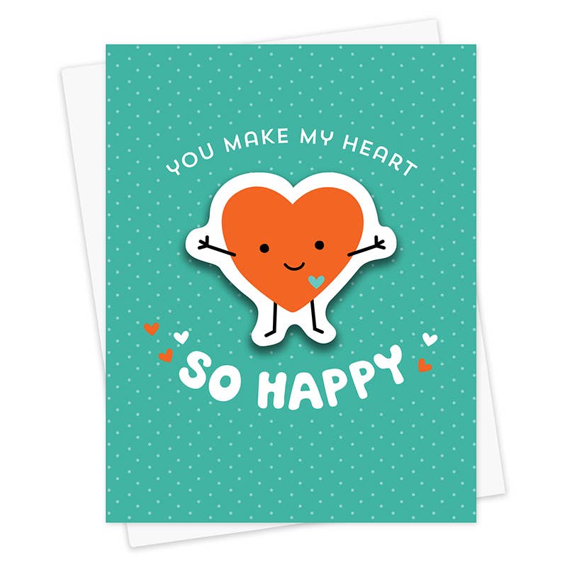 Happy Heart Sticker Card