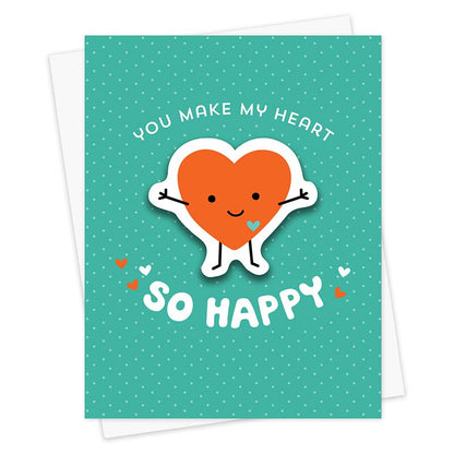 Happy Heart Sticker Card