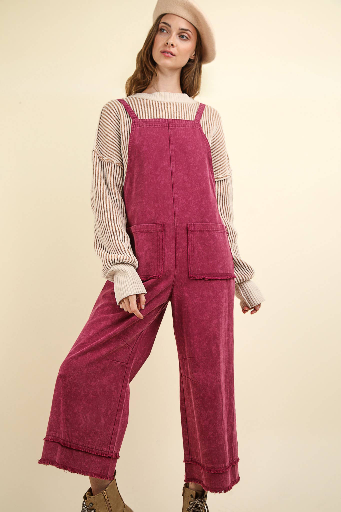 Twill Solid Overall Jumpsuit