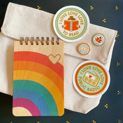 Rainbow Vibes Wood Mini Notepad