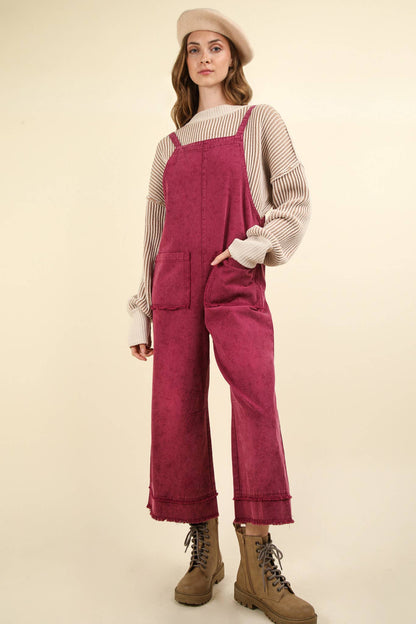 Twill Solid Overall Jumpsuit