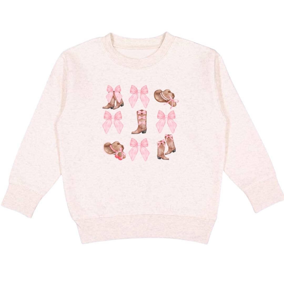 Coquette Cowgirl Sweatshirt - Natural - Kids Clothes