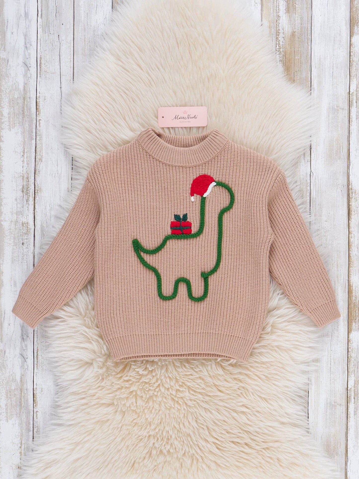 Merry Dino Present Sweater