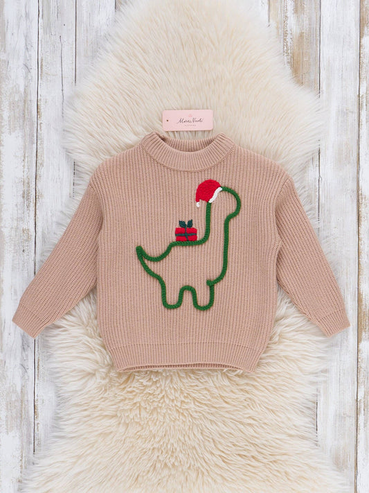 Merry Dino Present Sweater