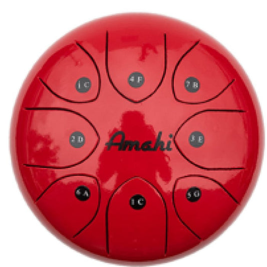 Red 6" Steel Tongue Drum