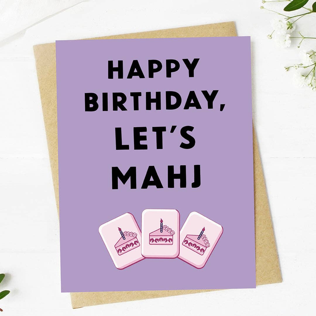 Happy Birthday, Let's Mahj Mahjong Birthday Card