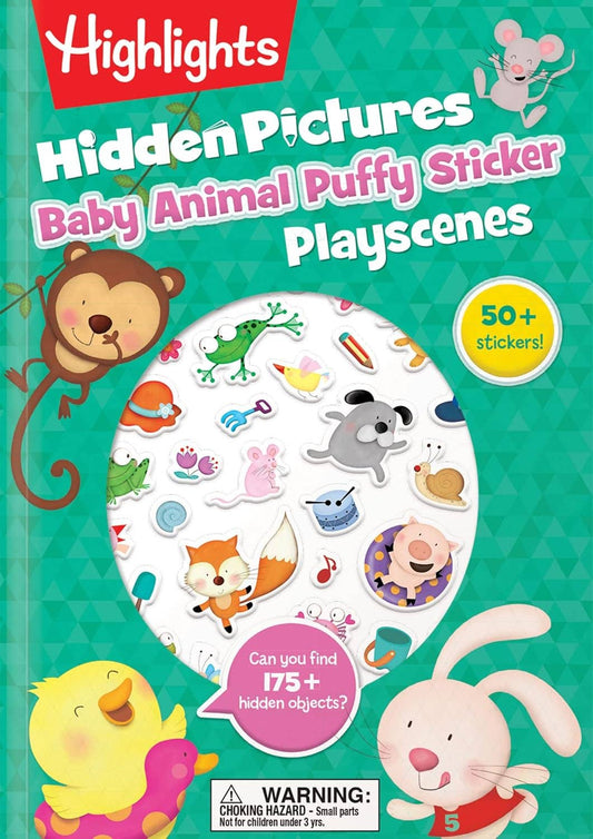 Baby Animal Hidden Pictures Puffy Sticker Playscenes
