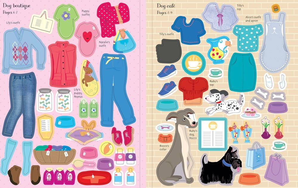 Dogs and Puppies Sticker Dolly Dressing