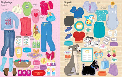 Dogs and Puppies Sticker Dolly Dressing