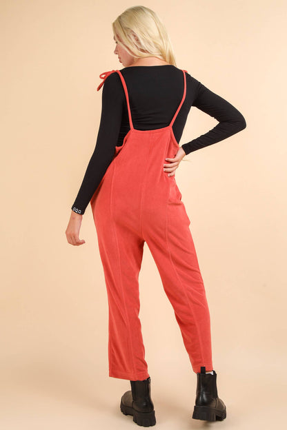 Fleece Baggy Backless Jumpsuit