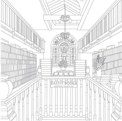 Cozy Bookshops: Colouring Book