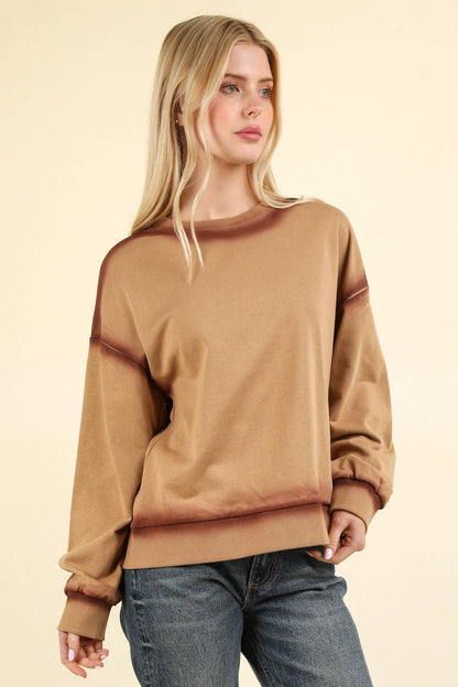 Contrast Spray Detail Oversized Sweat Shirt