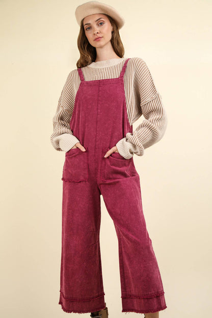 Twill Solid Overall Jumpsuit