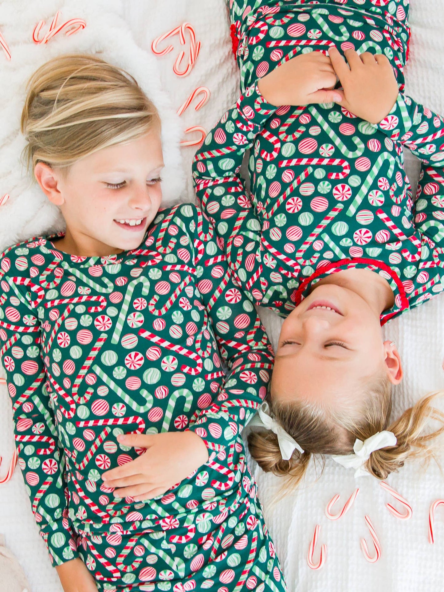 Playful Peppermint Bamboo Ruffle Pajama Set