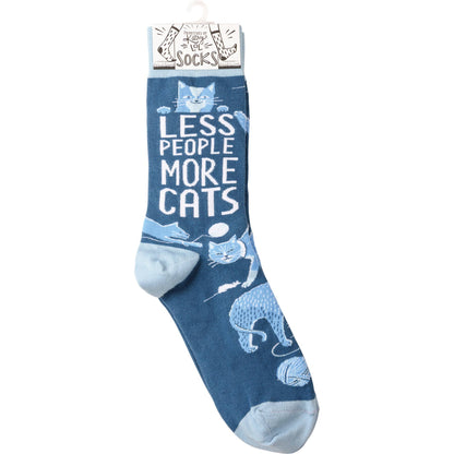 Less People More Cats Socks