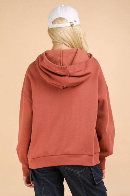 Oversized Half Zip Up Knit Casual Hoodie