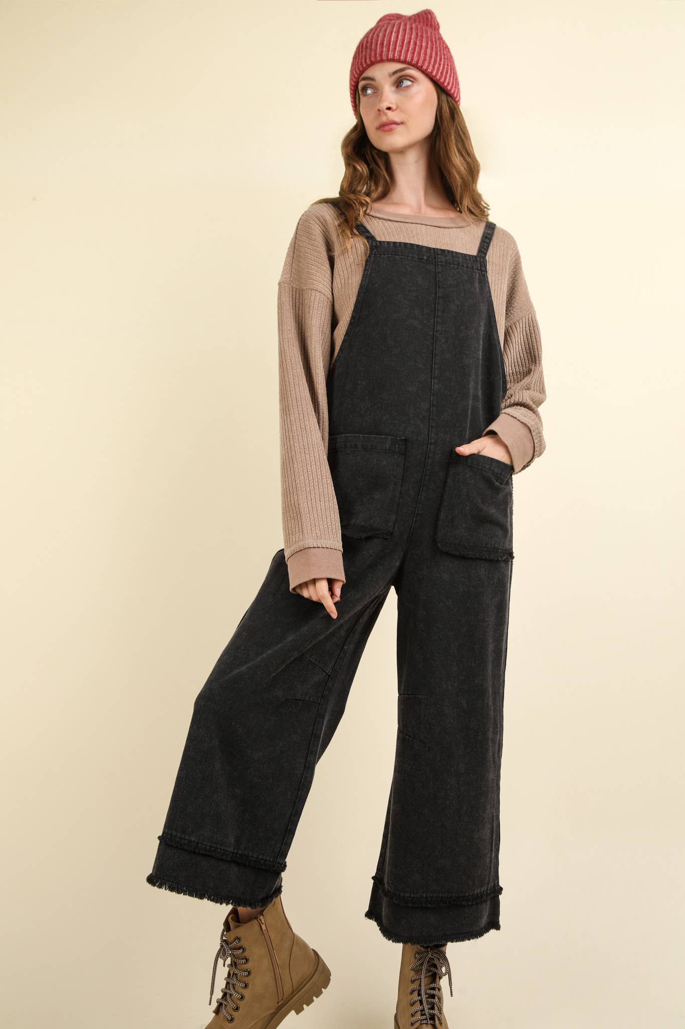 Twill Solid Overall Jumpsuit