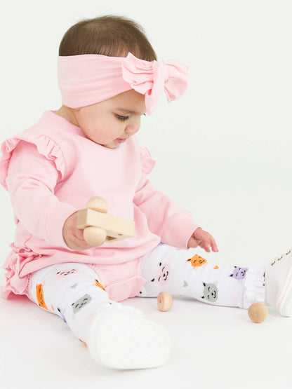 Purr-fect Pals Kitty Cat Patterned Footless Ruffle Tights