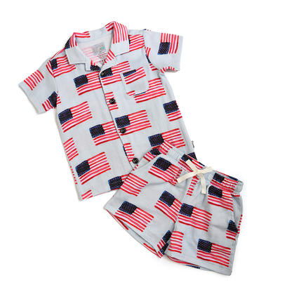 George Blue Flag 2pc Set