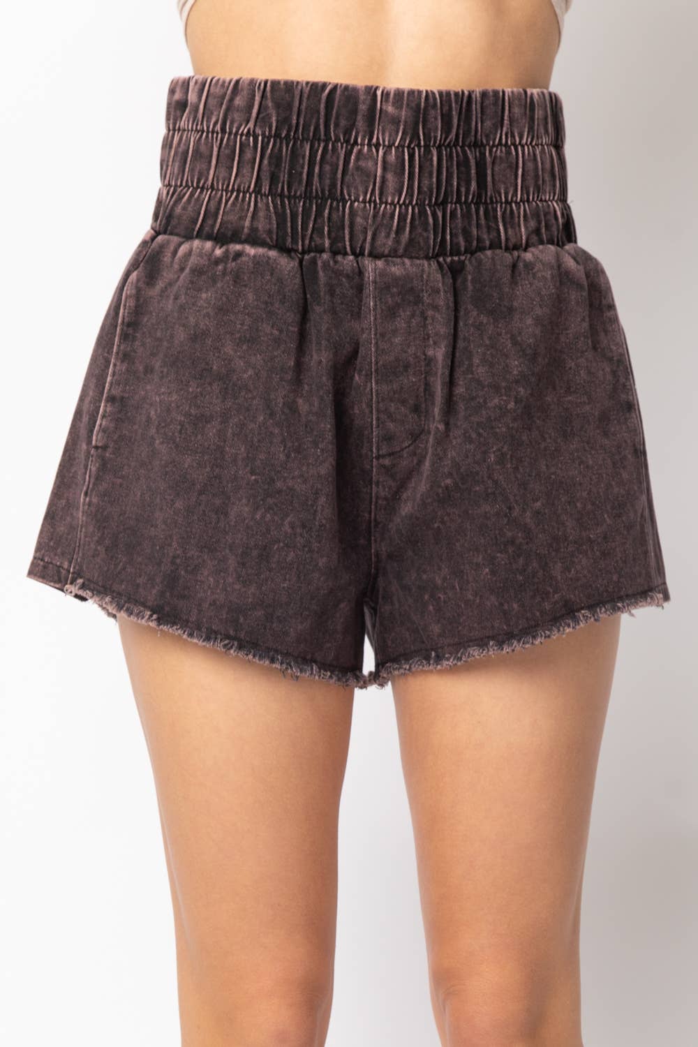 Hi-Waist Twill Shorts