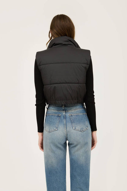 CROPPED ZIP UP PUFFER VEST