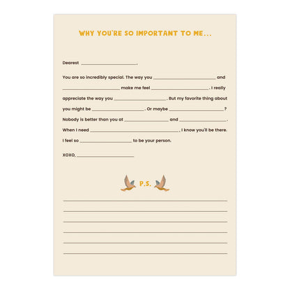 A Box of Love Fill in the Blank Read Me When Letters