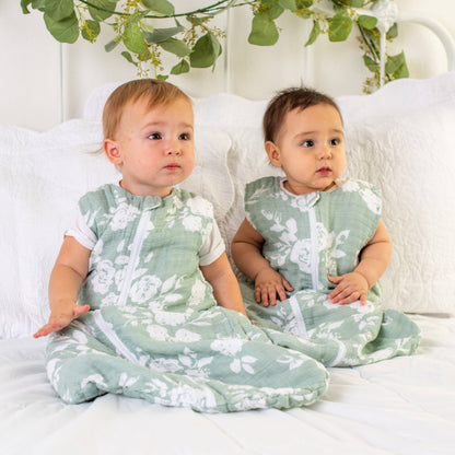 Vintage Floral Muslin Sleeper - 6-12 Months