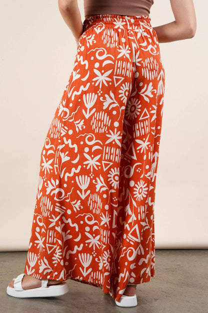 PL Printed Wide Leg Pants