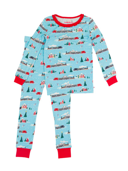 Ruffle Winter Express Bamboo Pajama Set