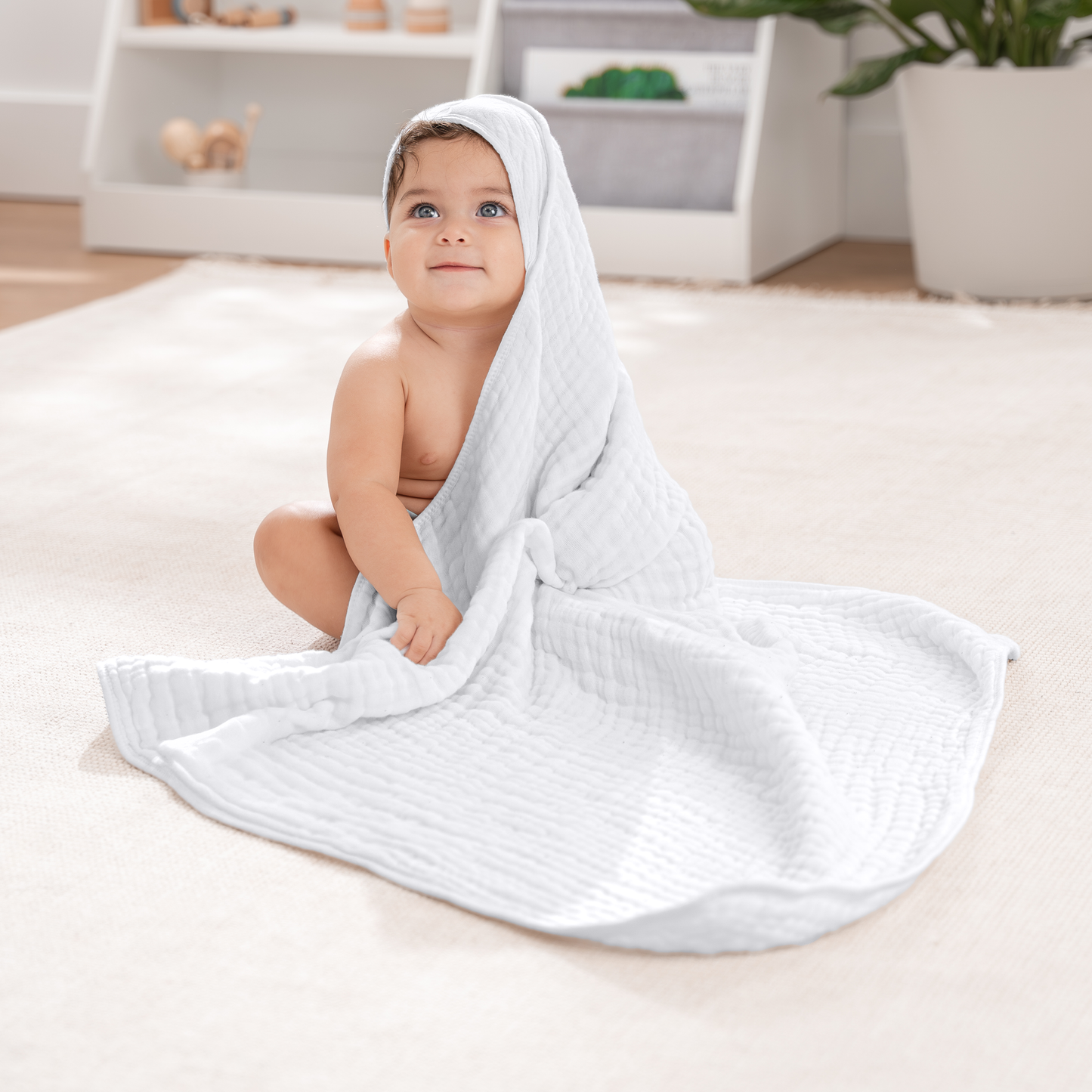 Baby Hooded Towels 6 Layer Muslin Cotton Towel for Kids