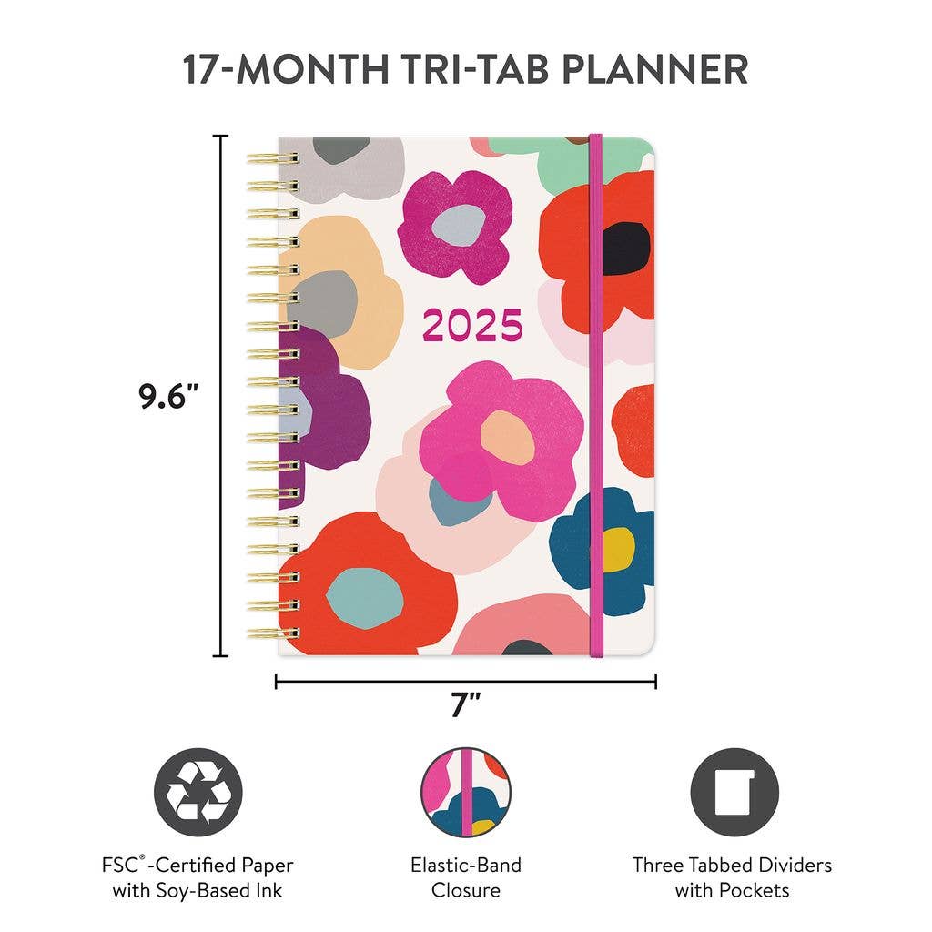 2025 Summer Poppies Tri-Tab Planner