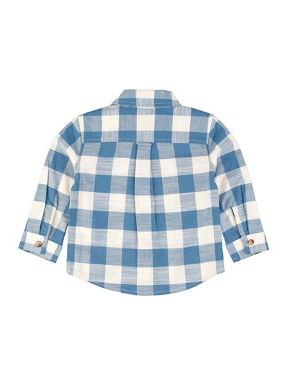 Countryside Blue Plaid Long Sleeve Button Down Shirt