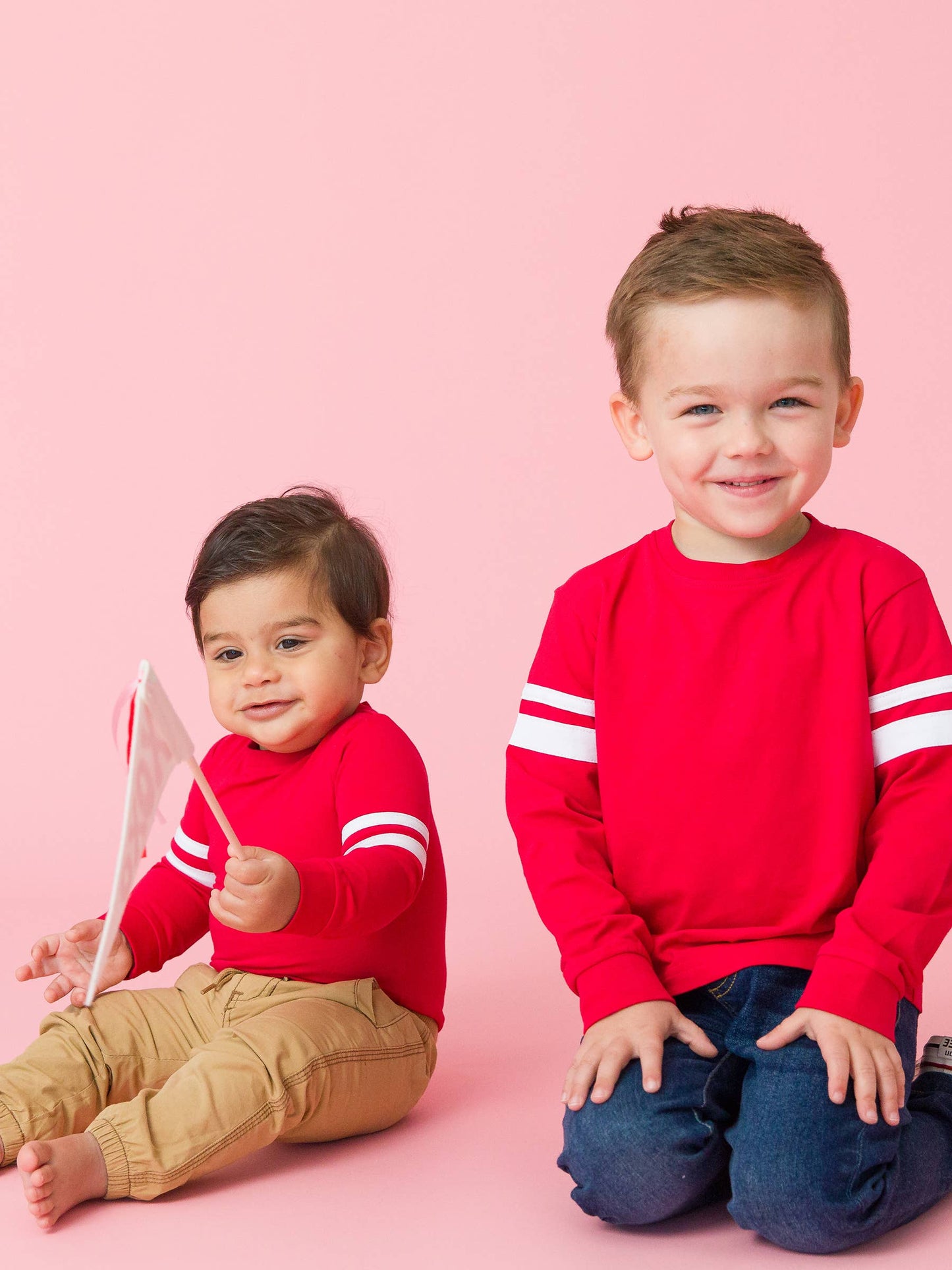 Red Racing Stripe Long Sleeve Shirt