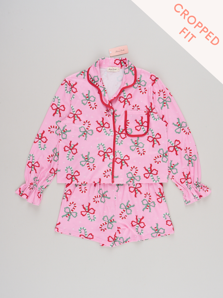 Mom & Me Candy Cane Cutie Cropped Pajamas