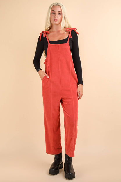 Fleece Baggy Backless Jumpsuit