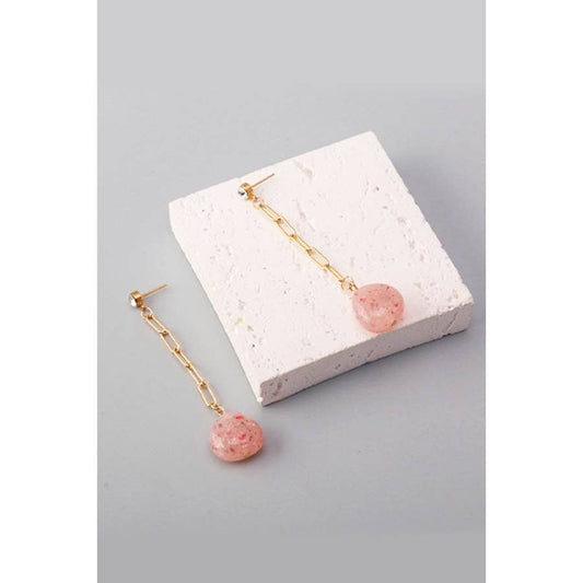 Stone Chain Drop Earrings