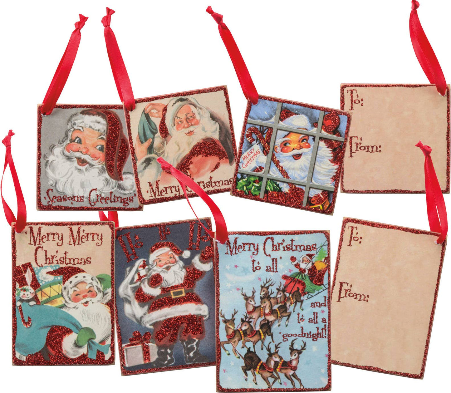 Retro Santa Gift Tag Set