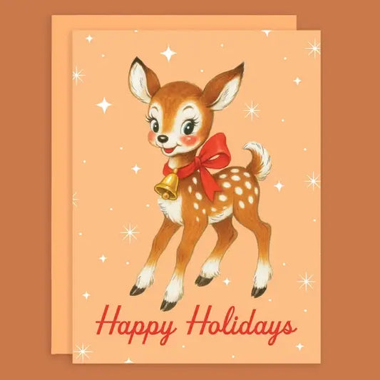 Happy Holidays Card | Retro Deer