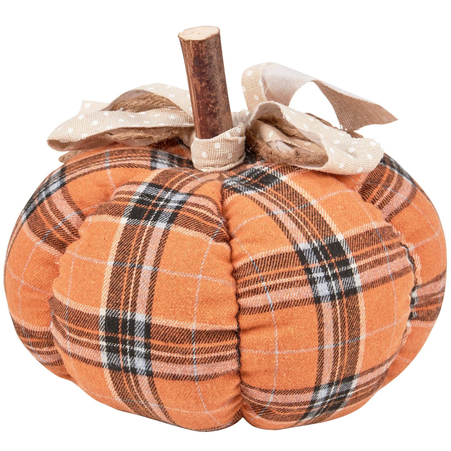 Large Orange Plaid Pumpkin