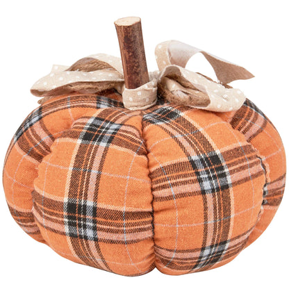 Large Orange Plaid Pumpkin