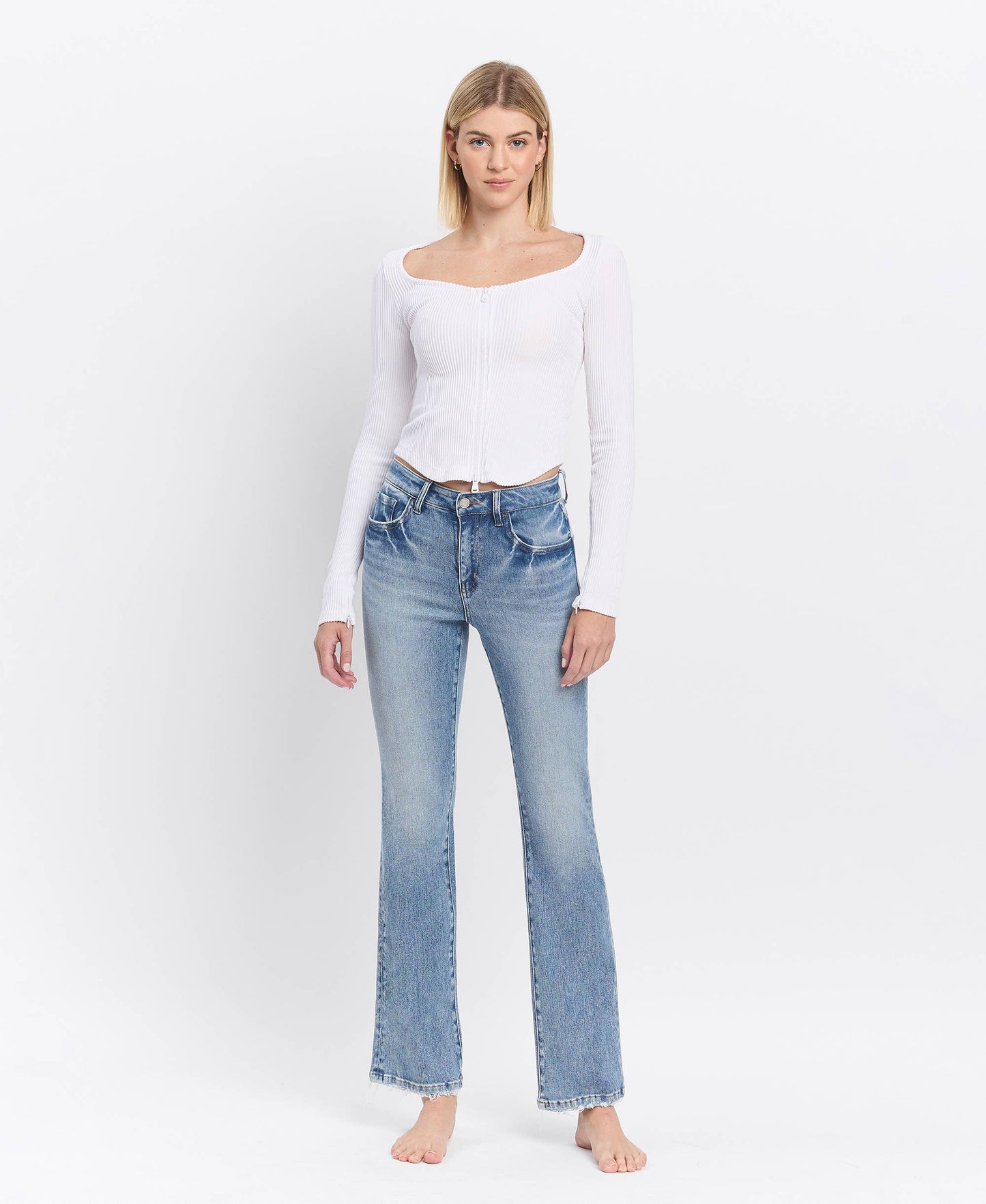 Glamour HIGH RISE FULL LENGTH BOOTCUT JEANS T6573