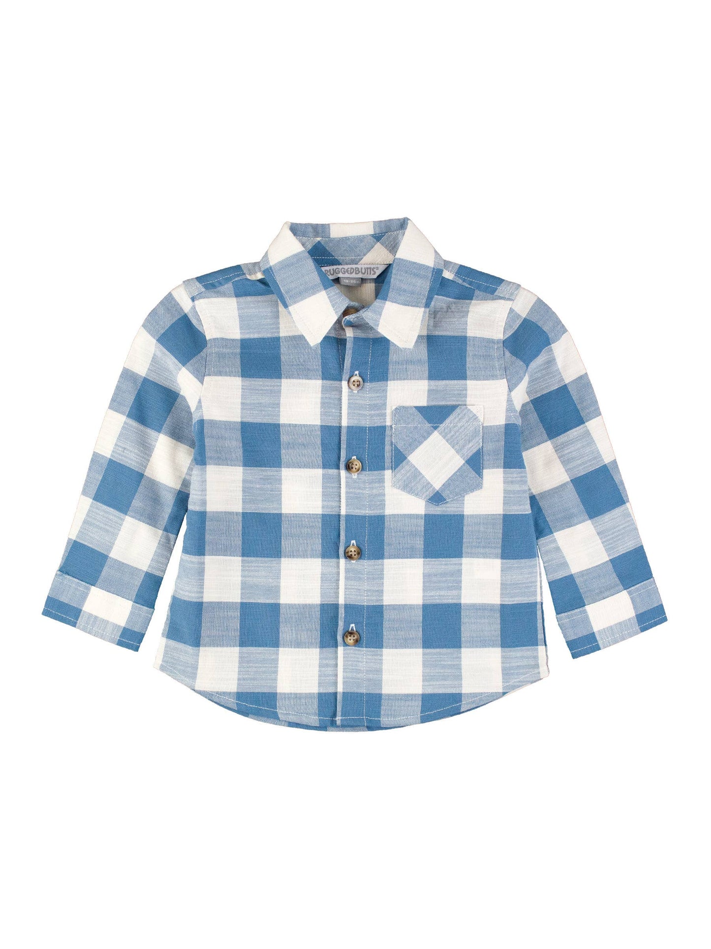 Countryside Blue Plaid Long Sleeve Button Down Shirt