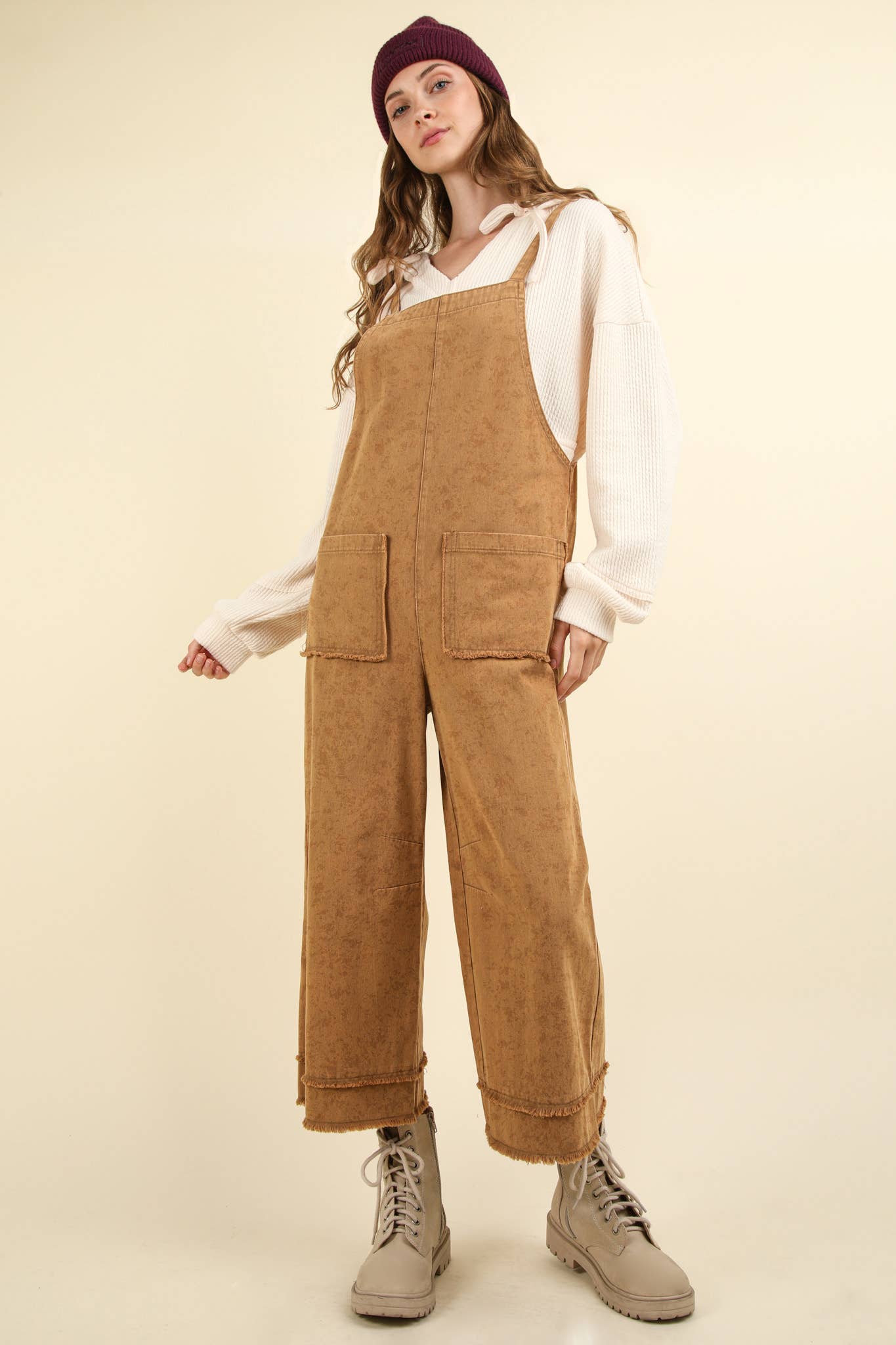 Twill Solid Overall Jumpsuit