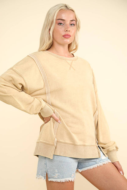 French Terry Oversized Knit Top